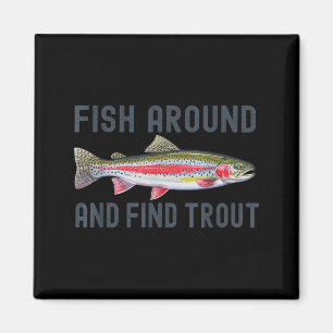 Fische herumlaufen und Forellen lustige Angler Fis Magnet