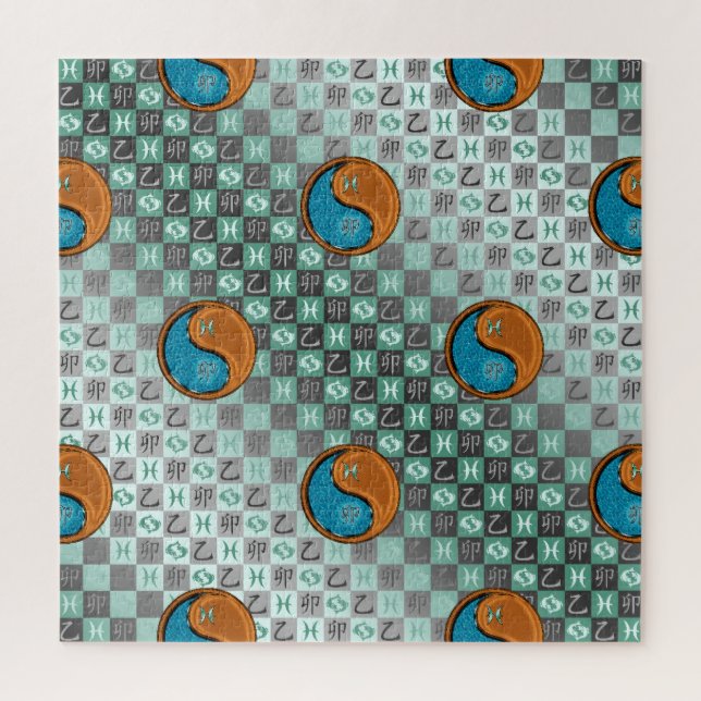 Fische & Holz Kaninchen Puzzle (Vertikal)