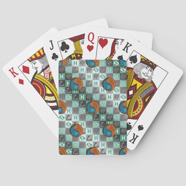 Fische & Holz Kaninchen Spielkarten (Rückseite)
