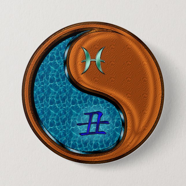 Fische & Holz Ochse Button (Vorderseite)
