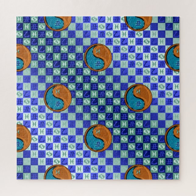 Fische & Holz Ochse Puzzle (Vertikal)