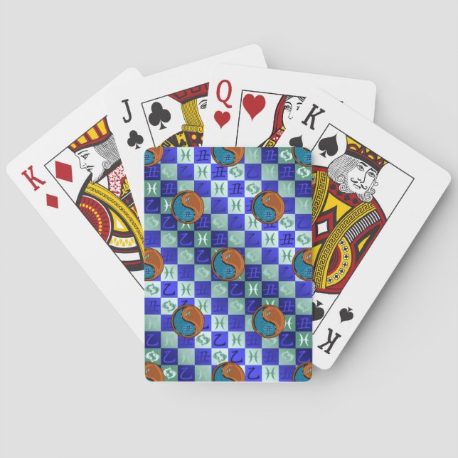 Fische & Holz-Ochse Spielkarten (Rückseite)