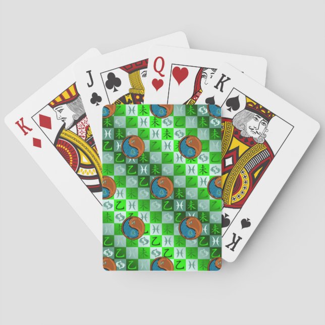 Fische & Holz Ziege Spielkarten (Rückseite)