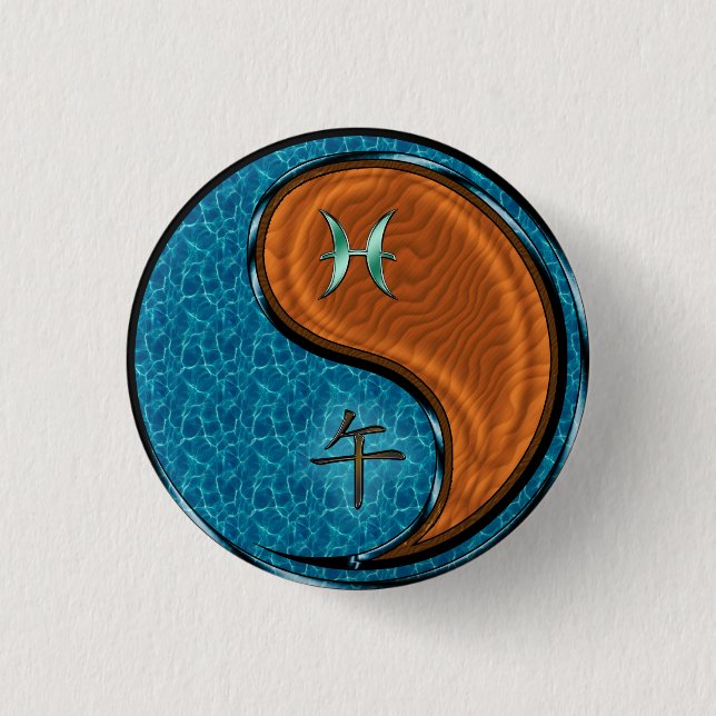 Fische & Holzpferd Button (Vorderseite)