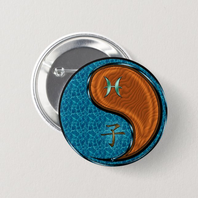 Fische & Holzratte  Button (Vorne & Hinten)