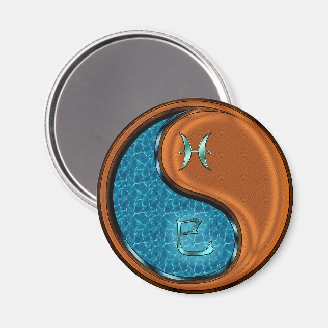Fische & Holzschlange Magnet (Vorderseite/Rückseite)