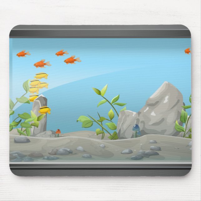 Fische im Aquarium unter Wasser Mousepad (Vorne)