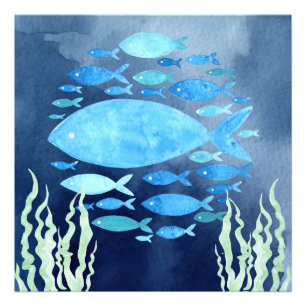 Fische Im Meer Gestreckter Leinwanddruck Fotodruck