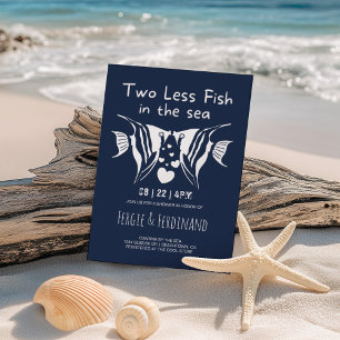 Fische im Meer Nautical Navy Paartaufe  Folieneinladung