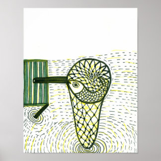 Fische im Netz Poster