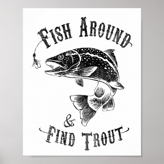 Fische im sonnigen Fischfang Poster (Vorne)