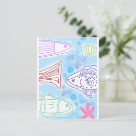Fische in der Meereskunst Postkarte