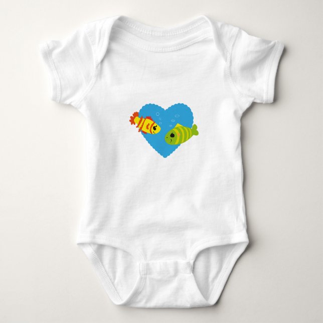 Fische in Liebe Baby Strampler (Vorderseite)
