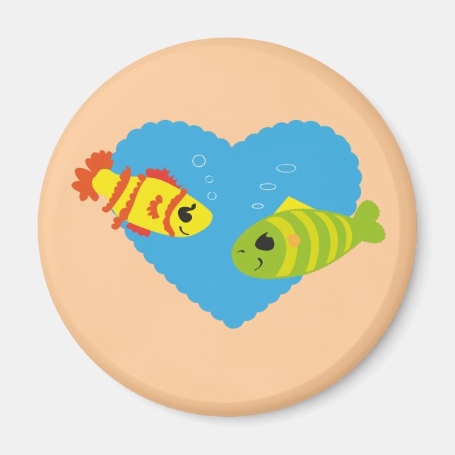 Fische in Liebe Magnet (Vorne)