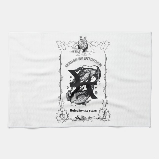 Fische Intuition Himmelsdesign Geschirrtuch (Horizontal)