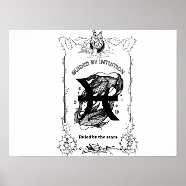 Fische Intuition Himmelsdesign Poster (Vorne)