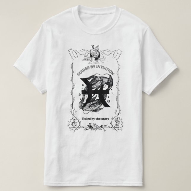 Fische Intuition Himmelsdesign T-Shirt (Design vorne)
