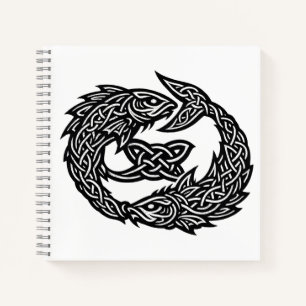 Fische Keltisches Zwillingsstrom-Sigil BurnsInHe Notizbuch