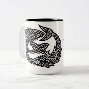 Fische Keltisches Zwillingsstrom-Sigil BurnsInHe Zweifarbige Tasse