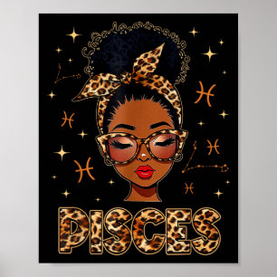 Fische Königin schwarze Frauen Afro Mädchen Sternz Poster