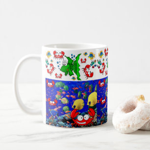 Fische Krabben Ozean Strand Tasse