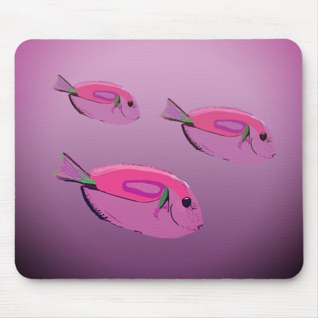 Fische, Lila Mousepad, tropischer Fisch Mousepad (Vorne)