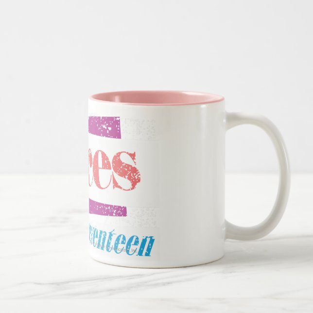 Fische LtPink Zweifarbige Tasse (Rechts)