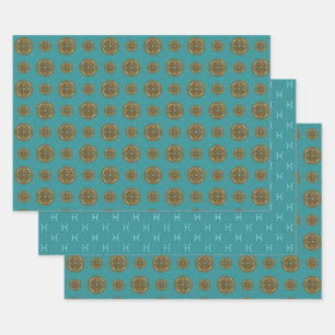 Fische-Mandala-Geschenkpapier-Set Geschenkpapier Set