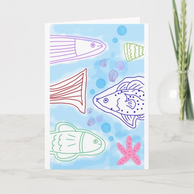 Fische Meereskunst Karte (Vorderseite)