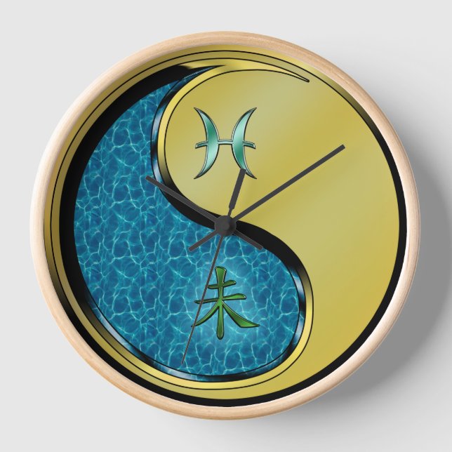 Fische & Metall Ziege Uhr (Vorderseite)