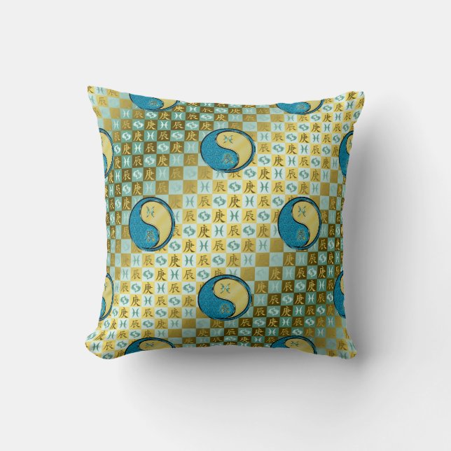 Fische & Metalldrache Kissen (Vorderseite)