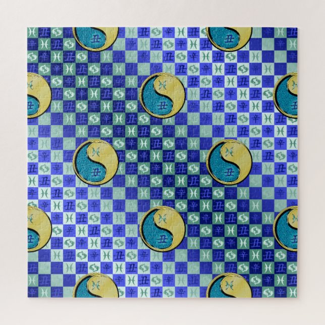 Fische & Metallener Ochse Puzzle (Vertikal)