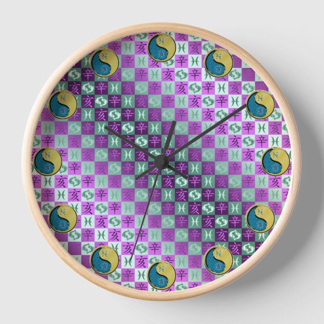 Fische & Metallschwein Uhr (Vorderseite)
