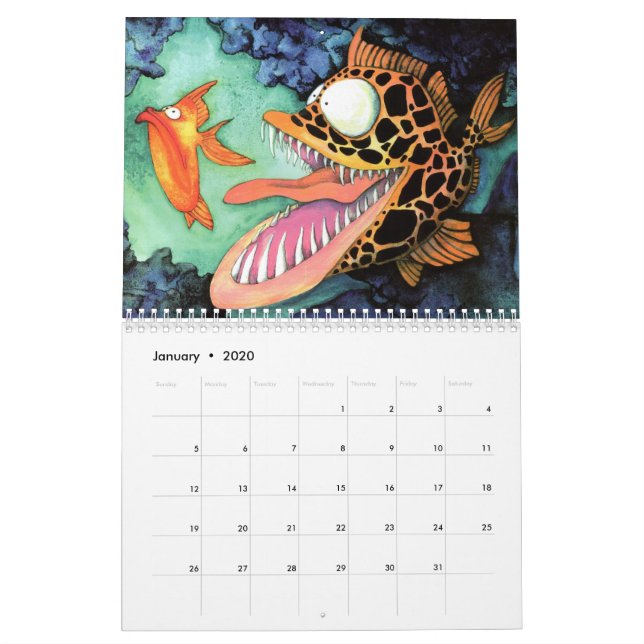 Fische mit Haltungs-Sammlung durch Mike Quinn Kalender (Jan 2020)