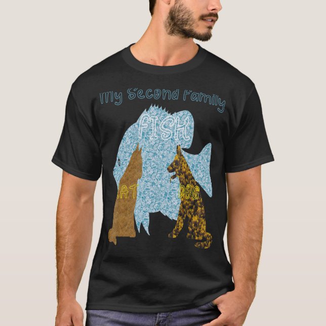Fische mit Hund und Katze T-Shirt (Vorderseite)