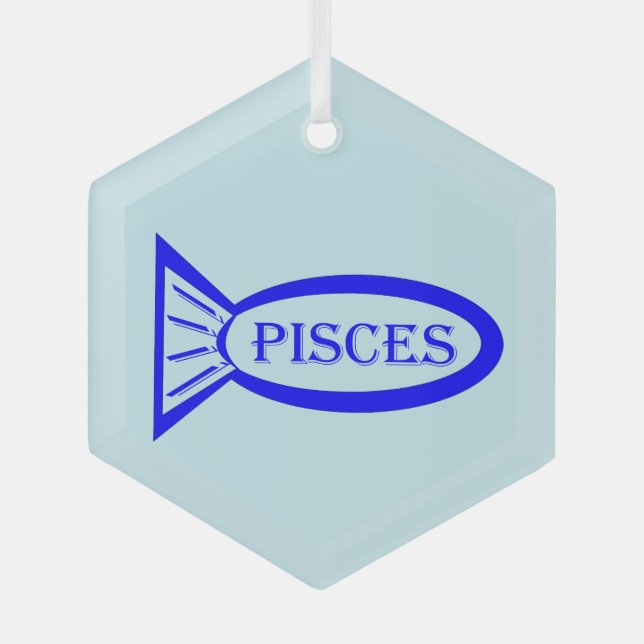 Fische mit Sternzeichen Ornament Aus Glas (Vorderseite)