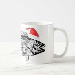 Fische mit Weihnachtsmannmütze Kaffeetasse