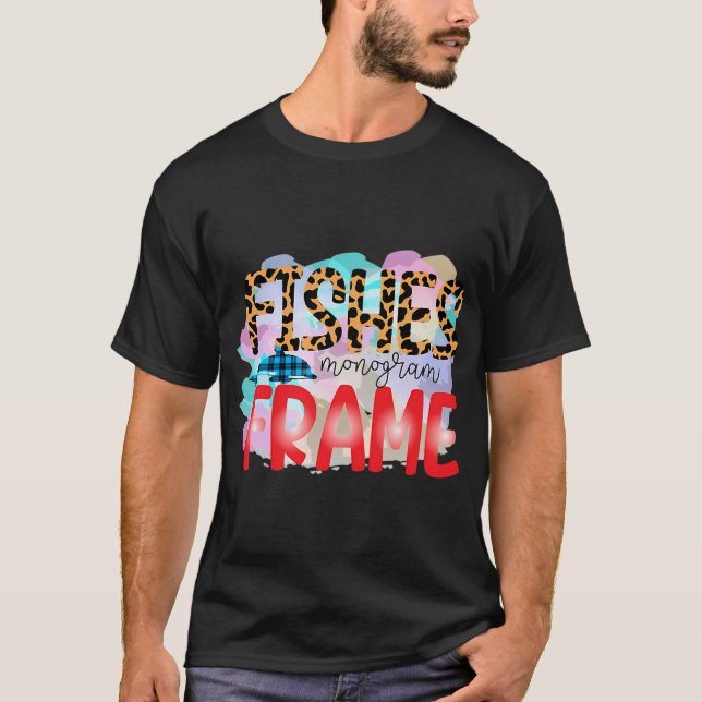 Fische Monogramm Rahmen T-Shirt (Vorderseite)