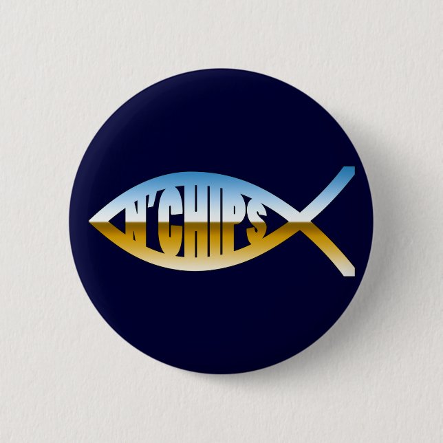 Fische N'Chips Button (Vorderseite)