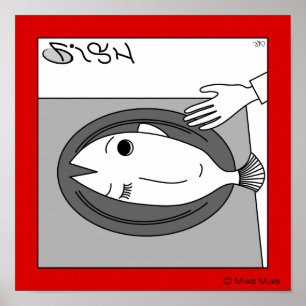 Fische oder Mädchen Poster