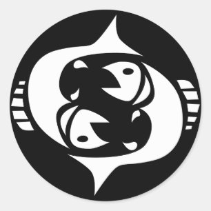 Fische Runder Aufkleber