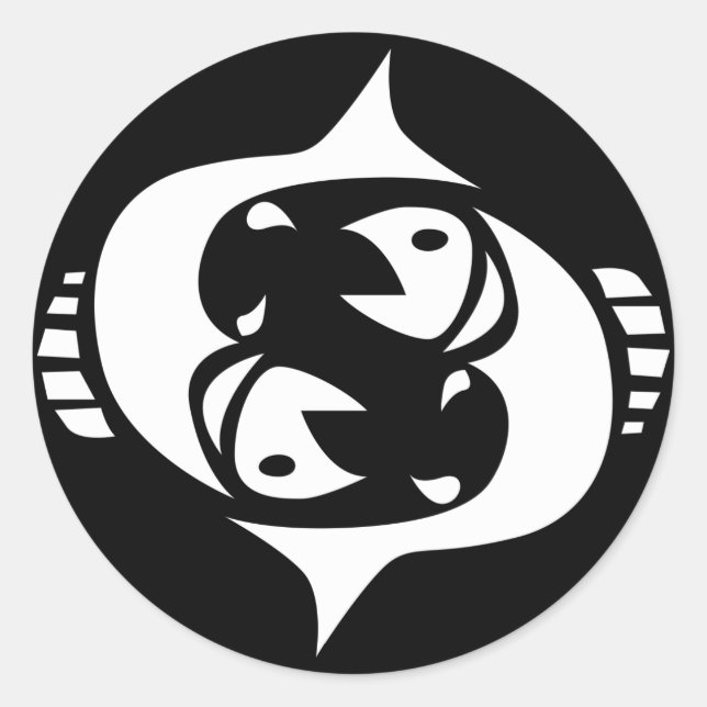 Fische Runder Aufkleber (Vorderseite)