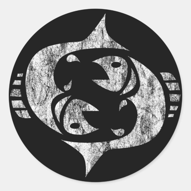 Fische Runder Aufkleber (Vorderseite)