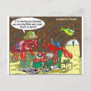 Fische Scheidung Funny Cartoon Gift T-Shirts Samml Postkarte