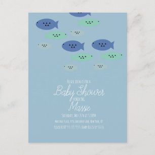 Fische Schwimmen Aquarium Baby Shower  Postkarte