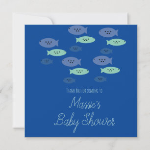 Fische Schwimmen Aquarium Blau Baby Shower Danke