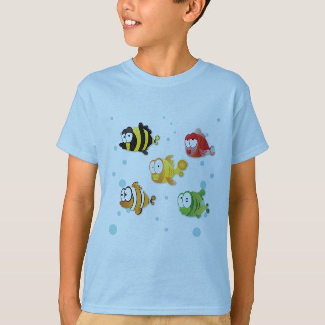 Fische schwimmen im T - Shirt (Vorderseite)