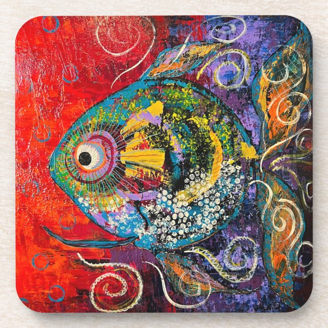 Fische Set aus hartem Kunststoff Untersetzer (Vorderseite)