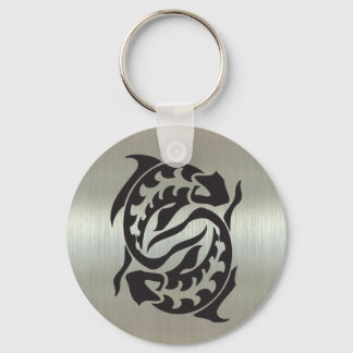 Fische Silhouette mit metallischer Wirkung Schlüsselanhänger