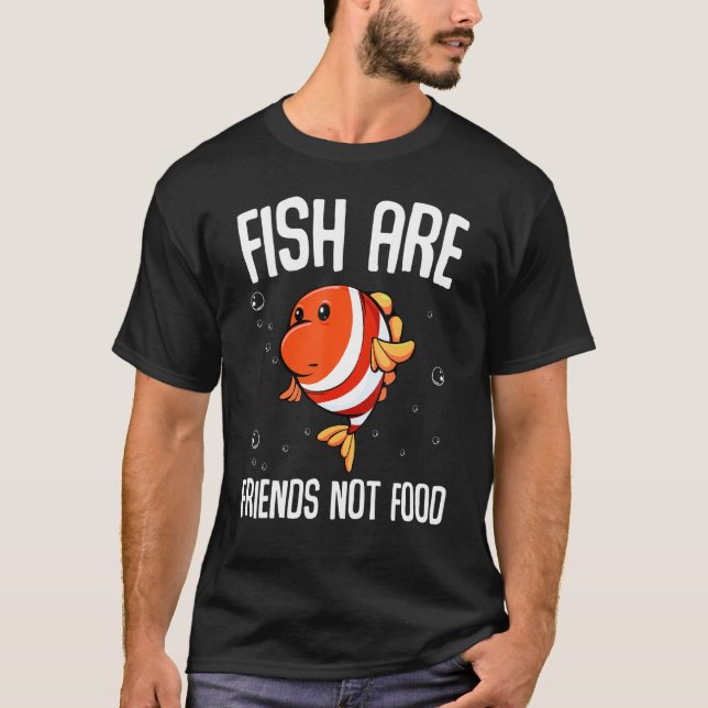 Fische sind Freunde nicht Lebensmittel Vegetarisch T-Shirt (Vorderseite)